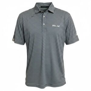 RLX Ralph Lauren Navy and Aqua Striped Polo